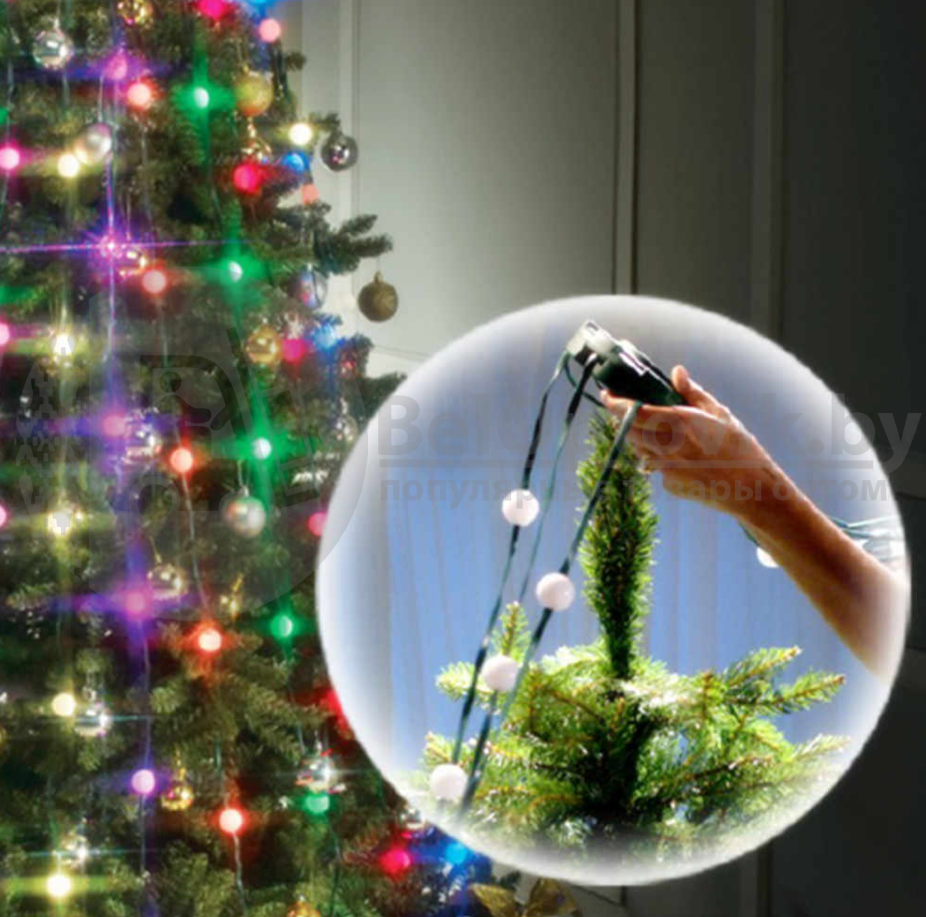 Новогодняя гирлянда Tree Dazzler, 8 нитей, дл.170 см (64 лампы d 2,5 см), 220 V. - фото 10 - id-p216375030