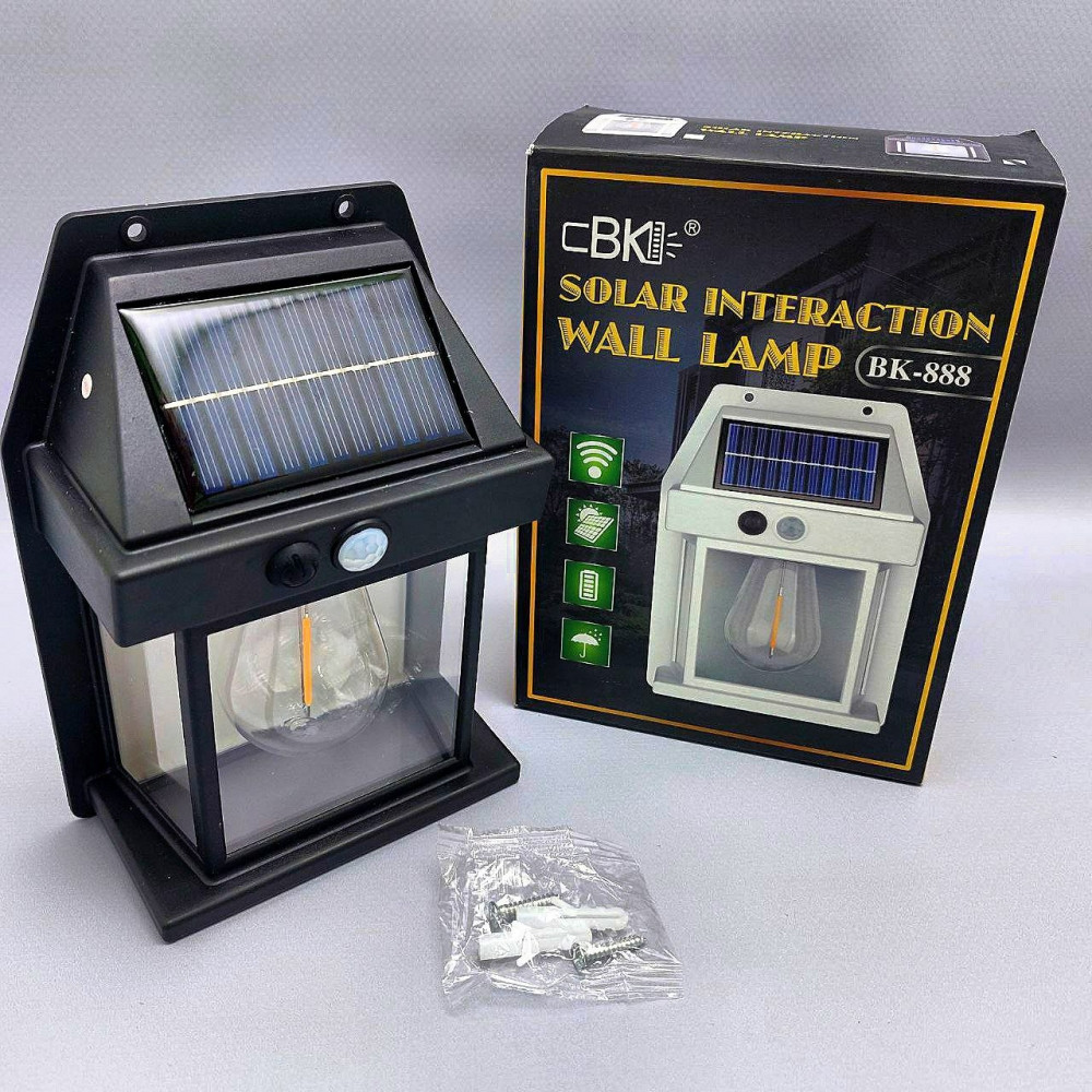 Светодиодный уличный светильник на солнечных батареях LED Solar interaction wall lamp BK-888 1W с датчиком - фото 8 - id-p216372967