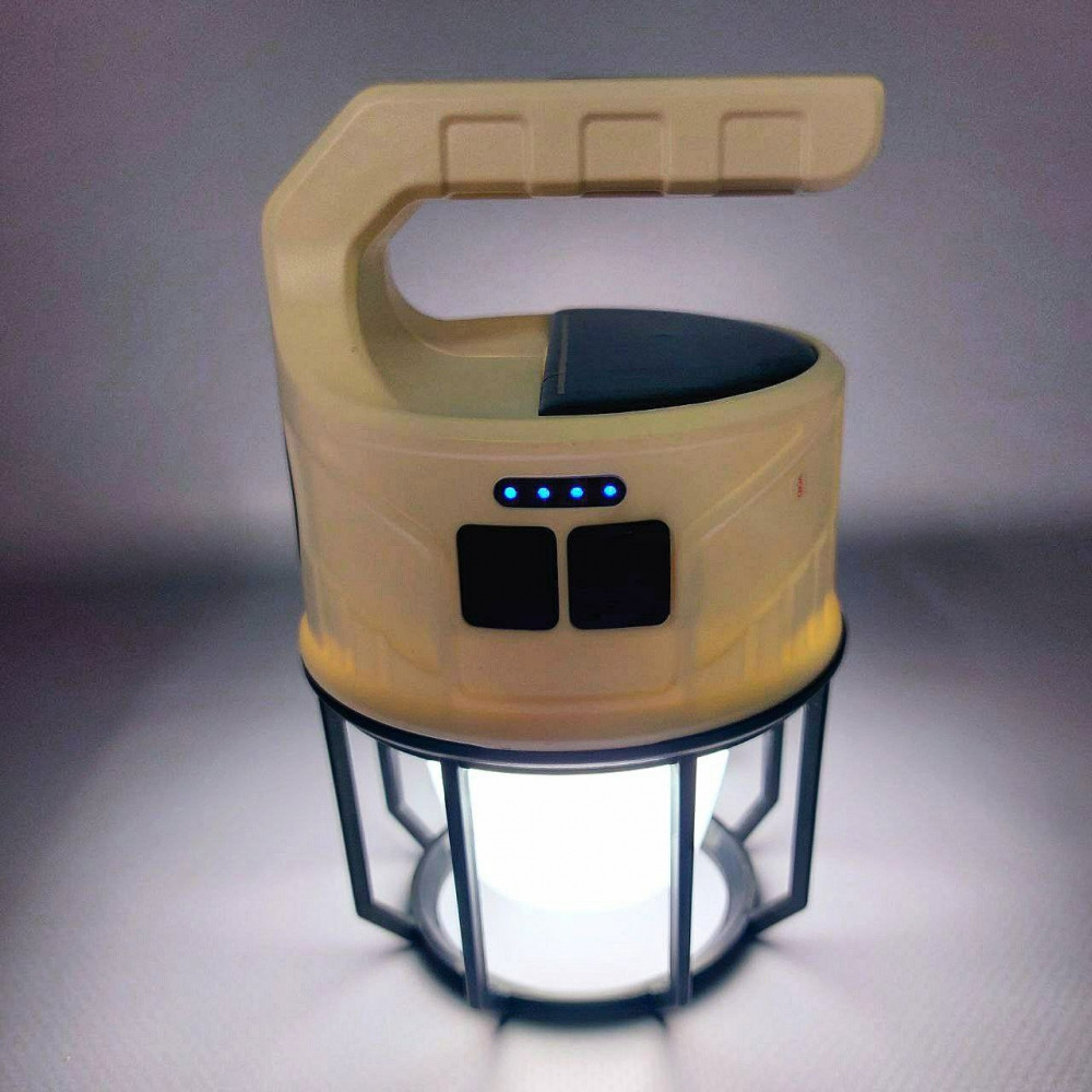 Кемпинговый ручной фонарь-лампа Outdoor camping light SL-008 (USB, солнечная батарея, 6 режимов работы, - фото 4 - id-p216373002