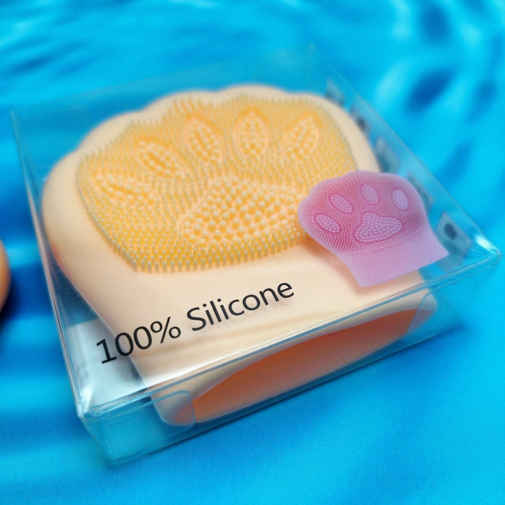 Массажер силиконовый ручной для лица и тела Лапка / Силиконовая щетка для очищения лица - фото 7 - id-p216373004