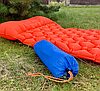 Туристический сверхлегкий матрас со встроенным насосом SLEEPING PAD и воздушной подушкой  Оранжевый, фото 7