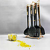 Набор кухонных силиконовых принадлежностей Diamond 7 предметов на подставке  Черный мрамор, фото 10