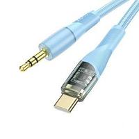Акустический кабель Type-C - 3.5мм 1м Hoco UPA25 нейлон голубой