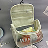 Прозрачная дорожная косметичка Washbag для путешествий с ручкой Нежно розовая, фото 4