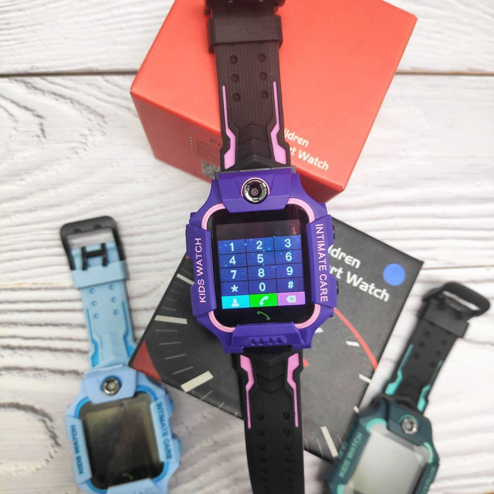 Часы детские Smart Watch Kids Baby Watch Q88 / Умные часы для детей Фиолетовый корпус - черный ремешок - фото 10 - id-p216374778