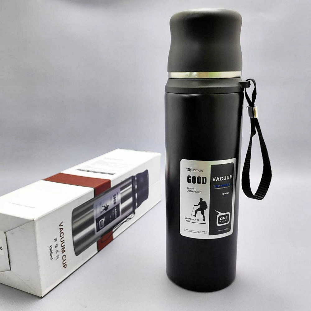 Термос вакуумный 1000 мл. Vacuum Cup из нержавеющей стали, чашка, клапан - фото 10 - id-p216373032