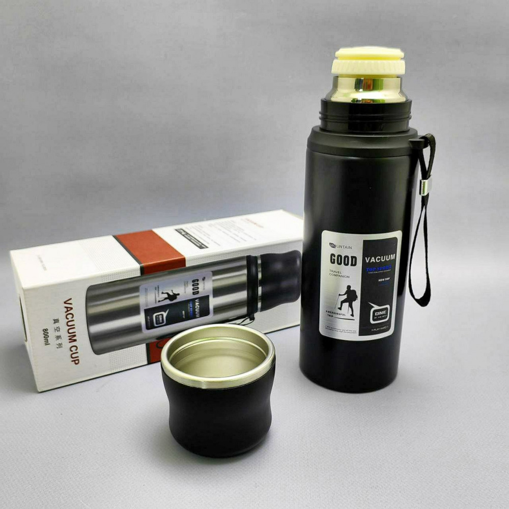 Термос вакуумный 800 мл. Vacuum Cup из нержавеющей стали, чашка, клапан - фото 4 - id-p216373033