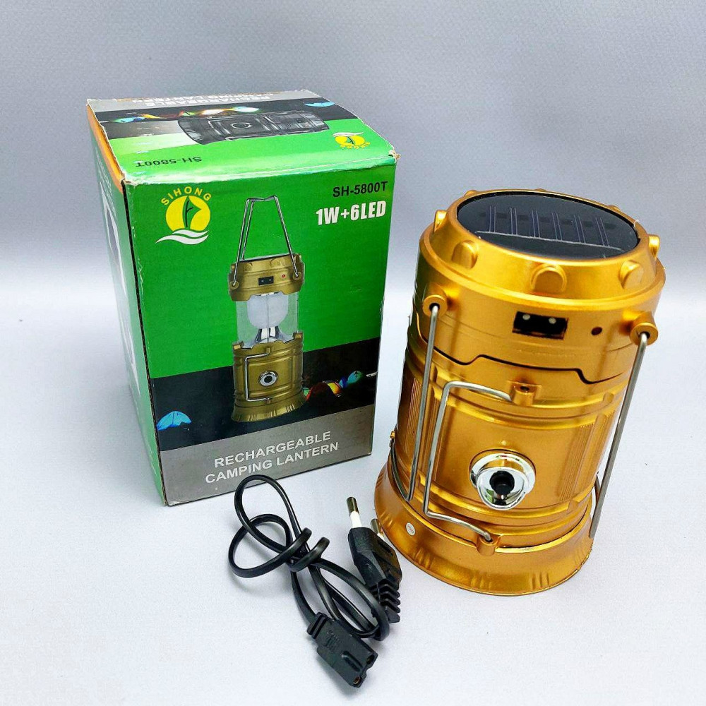 Универсальный складной кемпинговый фонарь-лампа 6 LED Solar Camping Lamp SH 5800T 3W с солнечной панелью - фото 5 - id-p216373044