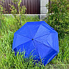 Автоматический противоштормовой зонт Конгресс Антишторм, ручка экокожа Синий, фото 5