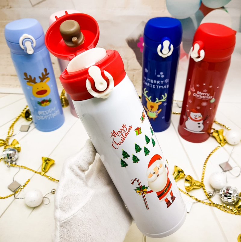 Уценка Термокружка Merry Christ, 500 ml / Термос праздничный Белая Дед Мороз - фото 4 - id-p216373088