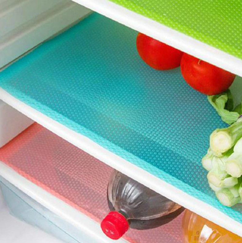 Коврик для холодильника, полок, ящиков 6 шт. / Набор силиконовых противоскользящих ковриков 45х30 см. Розовый - фото 4 - id-p216373098