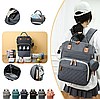 Модный многофункциональный рюкзак с термоотделом, USB и кошелечком Mommys Urban для мамы и ребенка /, фото 5