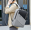 Городской рюкзак Modern City с отделением для ноутбука до 17 дюймов и USB портом Серый, фото 3