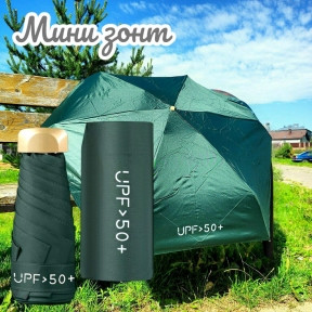 Мини - зонт карманный полуавтомат, 2 сложения, купол 95 см, 6 спиц, UPF 50 / Защита от солнца и дождя - фото 1 - id-p216373122
