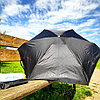 Мини - зонт карманный полуавтомат, 2 сложения, купол 95 см, 6 спиц, UPF 50 / Защита от солнца и дождя  Голубой, фото 3