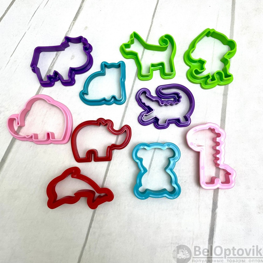 Набор для лепки Genio Kids Тесто-пластилин. Животный мир 6 цветов, 10 формочек - фото 10 - id-p216373984