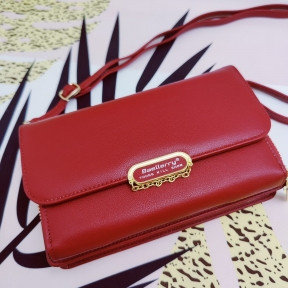 Женская сумочка - портмоне N8606 с плечевым ремнем Baellerry Young Will Show  Красная Crimson