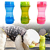 Дорожная бутылка поилка - кормушка  для собак и кошек Pet Water Bottle 2 в 1  Розовый, фото 8