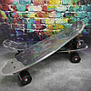 Скейтборд Пенни Борд (Penny Board) однотонный, матовые колеса 2 дюйма (цвет микс), до 60 кг.  Голубой, фото 8