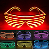 Светодиодные очки EL Wire для вечеринок с подсветкой (три режима подсветки) Белые, фото 9