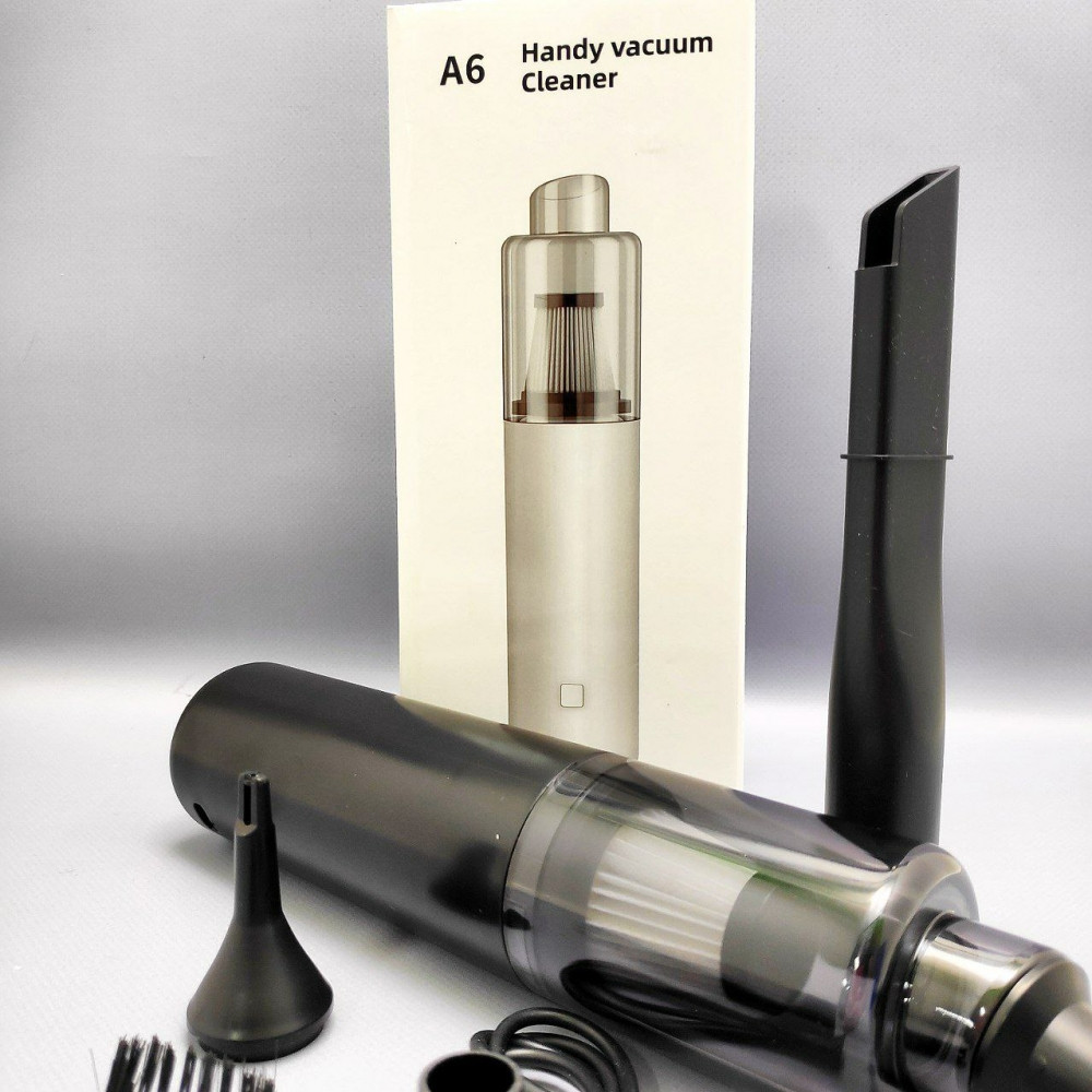 Беспроводной пылесос для автомобиля Handy Vacuum Cleaner A6, мощность 120 W (5 насадок, 2000 мАч) - фото 3 - id-p216373180