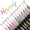 Набор цветных блестящих контурных маркеров/ фломастеров Outline Pen двойная линия Магия мерцающего серебра. 12, фото 4