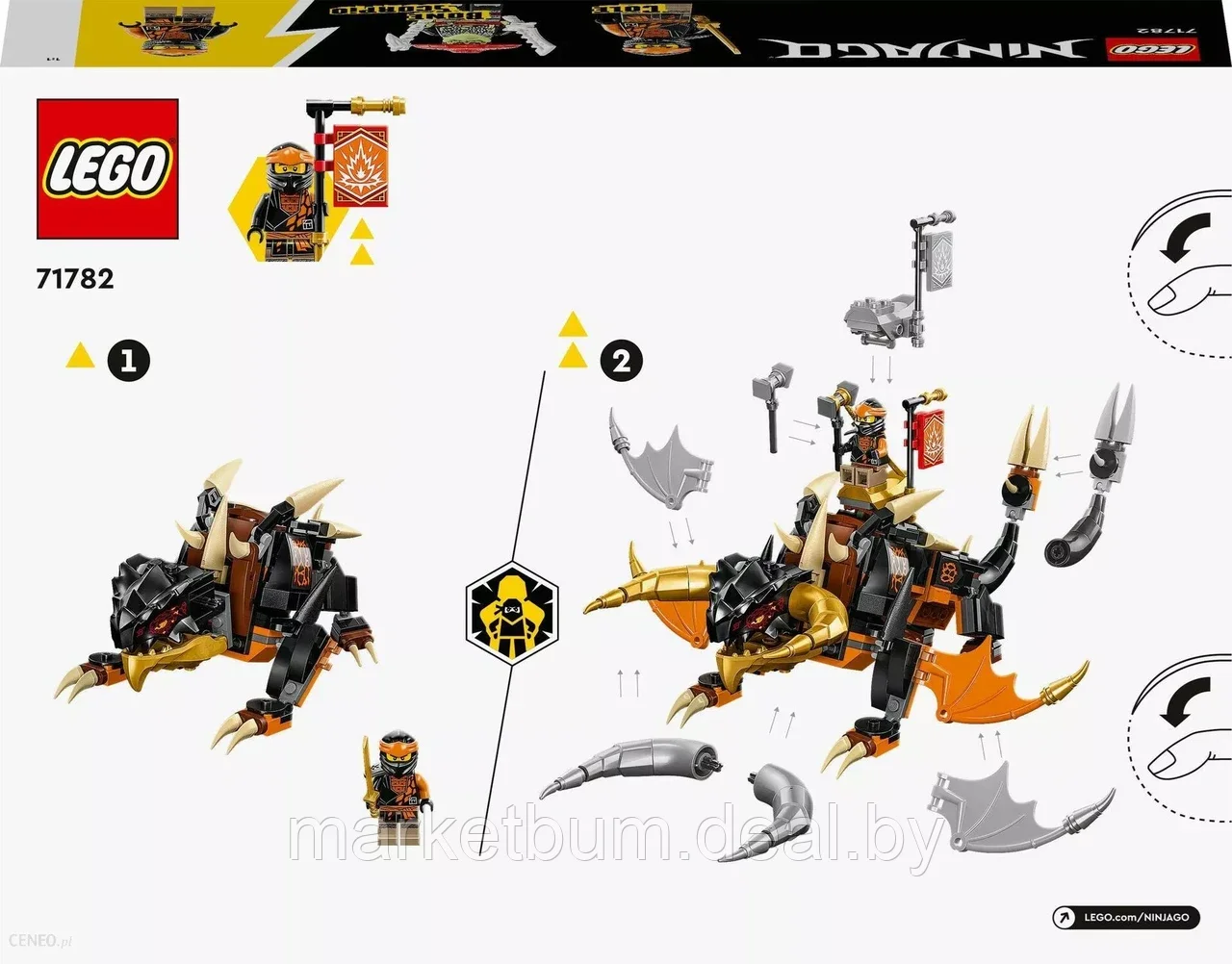 Конструктор LEGO Ninjago 71782, Земляной дракон Коула EVO - фото 2 - id-p216375538