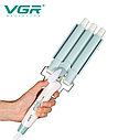 Стайлер для волос VGR v-595 Professional (Плойка трехволновая), фото 5