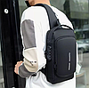 Сумка - рюкзак через плечо Fashion с кодовым замком и USB / Сумка слинг / Кросc-боди барсетка  Зеленый с, фото 6