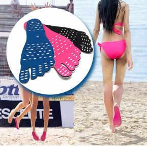 Наклейки на ступни ног 1 пара для пляжа, бассейна / Против песка и скольжения L розовый - фото 1 - id-p216373286