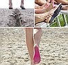 Наклейки на ступни ног 1 пара для пляжа, бассейна / Против песка и скольжения L розовый, фото 6