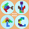 Игра - головоломка тетрис 3D 72 детали Tetris Puzzle Game в планшете / Новая настольная игра - пазл 3 Голубой, фото 9