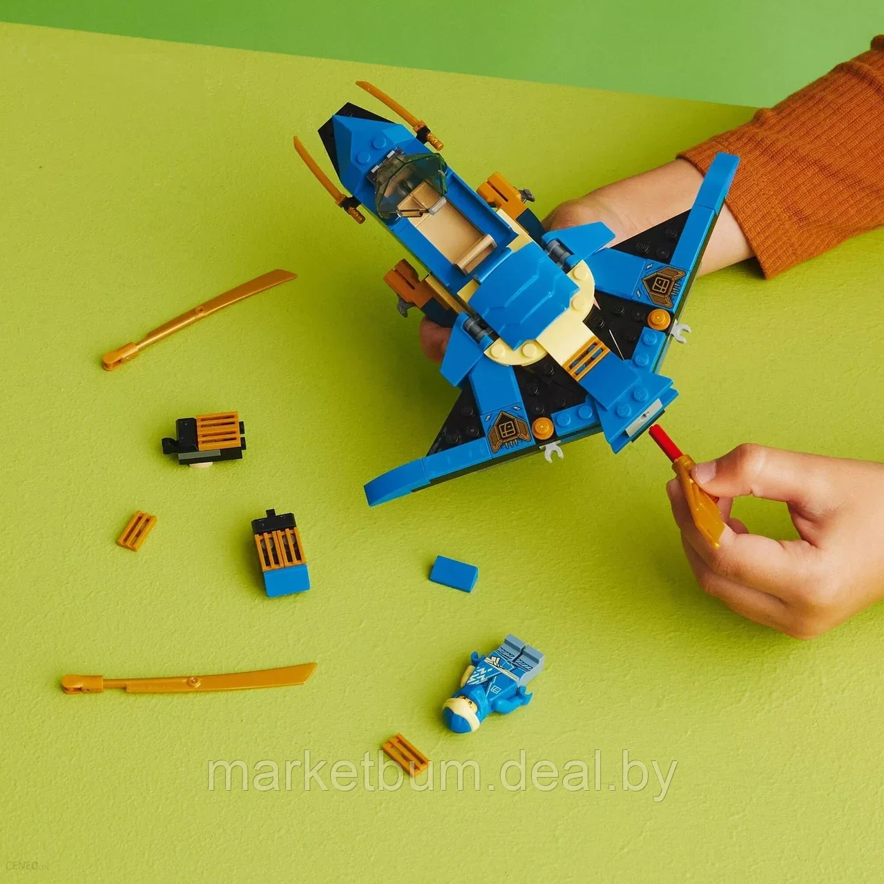 Конструктор LEGO NINJAGO 71784, Сверхзвуковой реактивный самолет Джея EVO - фото 6 - id-p216375699
