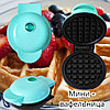 Мини - вафельница для венских и бельгийских вафель  Mini Maker WAFFLE 350W Мятный, фото 10