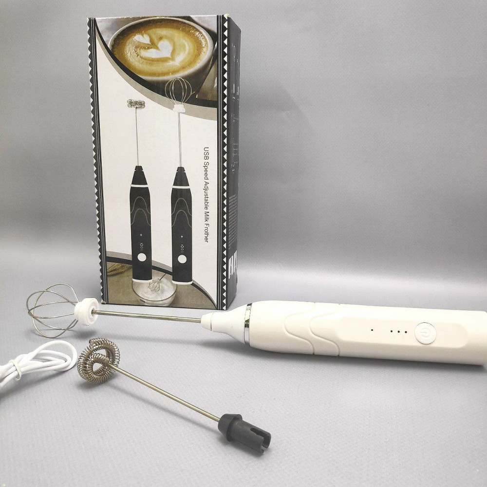 Портативный капучинатор USB Speed Adjustable Milk Frother (3 скорости, венчик для молока, венчик для яиц) - фото 2 - id-p216373397