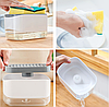 Диспенсер для моющего средства и губки Soap Dispenser / Дозатор на кухню с губкой 2в1, фото 10