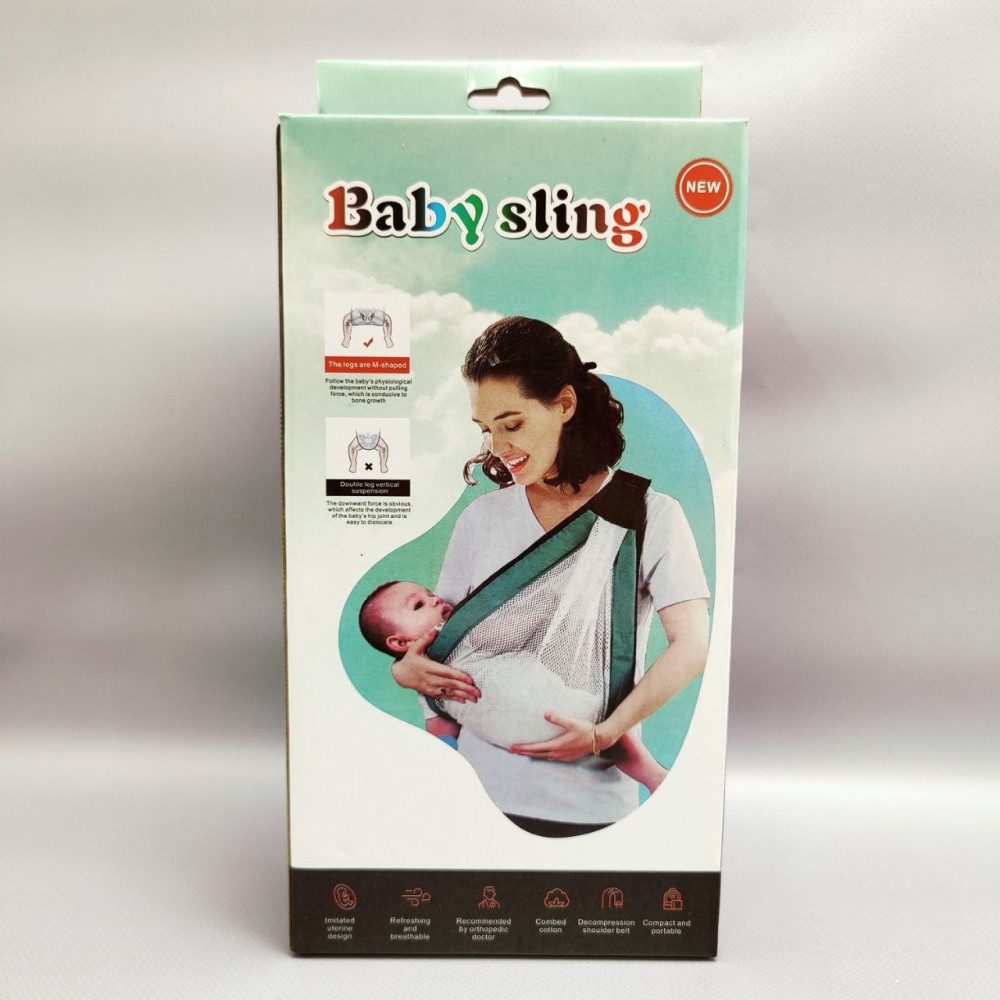 Слинг - переноска для малыша Baby Sling / Эрго - рюкзак через плечо от 0 месяцев - фото 4 - id-p216373436