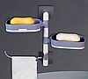 Полка - мыльница настенная Rotary drawer на присоске / Органайзер двухъярусный с крючком поворотный Черная с, фото 6