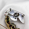 Брошь женская Летящая сова, 60 х 30 мм Серебро, фото 4