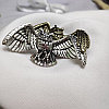 Брошь женская Летящая сова, 60 х 30 мм Серебро, фото 2