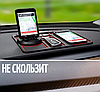 Противоскользящий коврик - держатель в автомобиль / подставка для телефона Черно - красный, фото 7