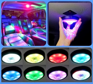 Фонарь - диско лампа в автомобиль с датчиком звука Automobile Atmosphere Lamp, белый свет/ Яркое лето