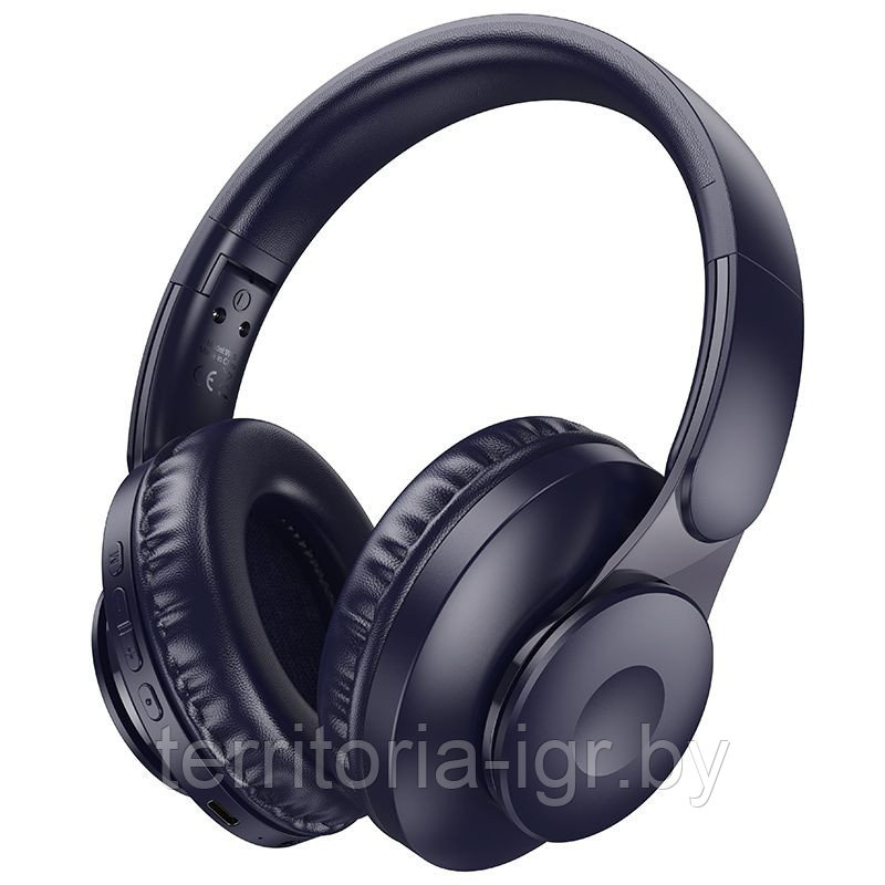 Беспроводная Bluetooth-гарнитура c микрофоном W45 синий Hoco - фото 2 - id-p216376198