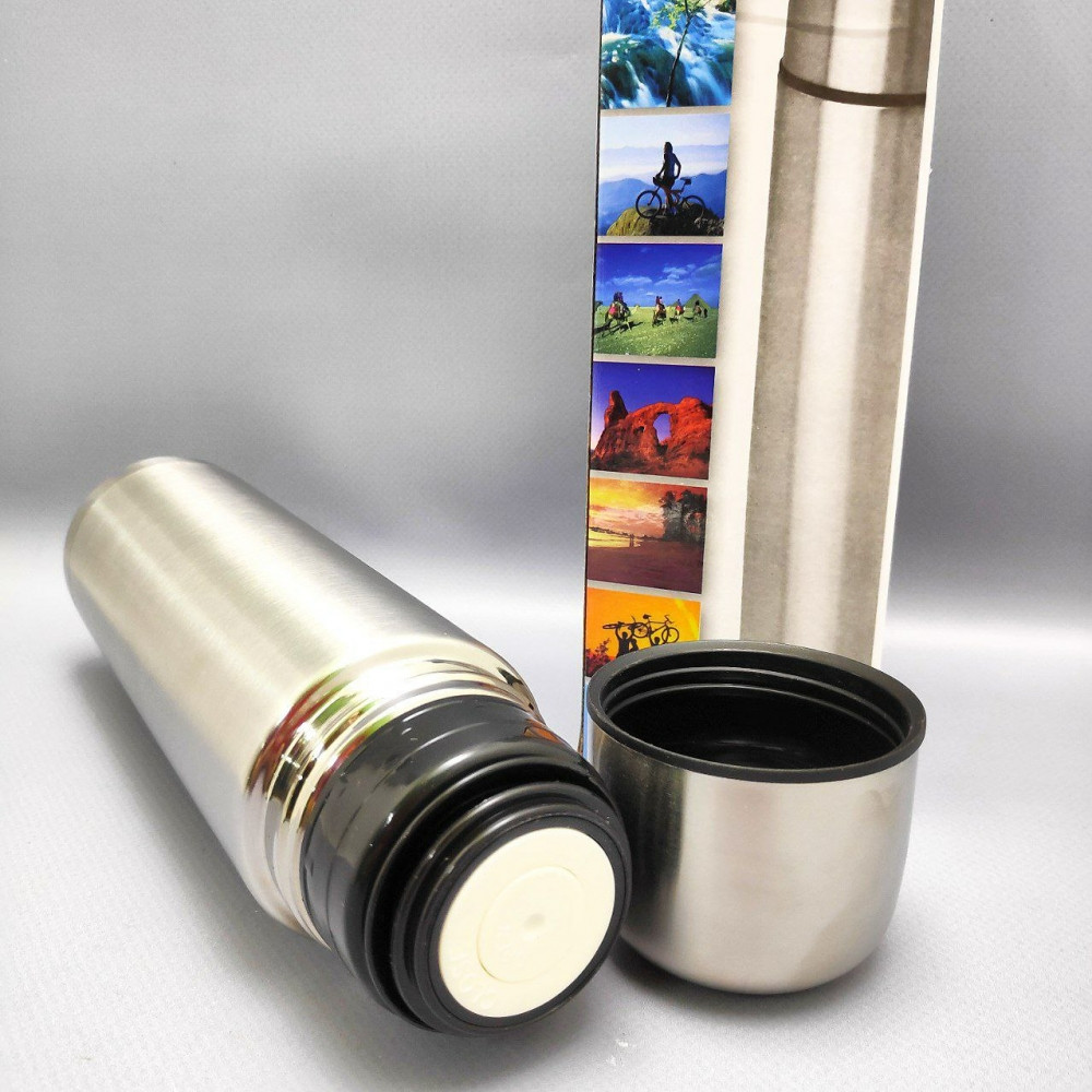 Термос Double Wall Stainless steel flask 500 ml (тепло/холод, нержавеющая сталь, чашка- крышка, клапан) - фото 5 - id-p216376244