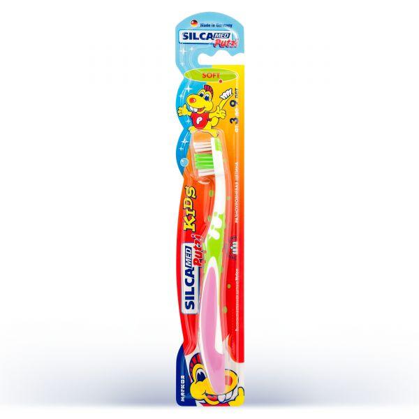 Зубная щетка SILCAMED "Putzi Kids" мягкая от 3 до 9 лет - фото 1 - id-p216376400