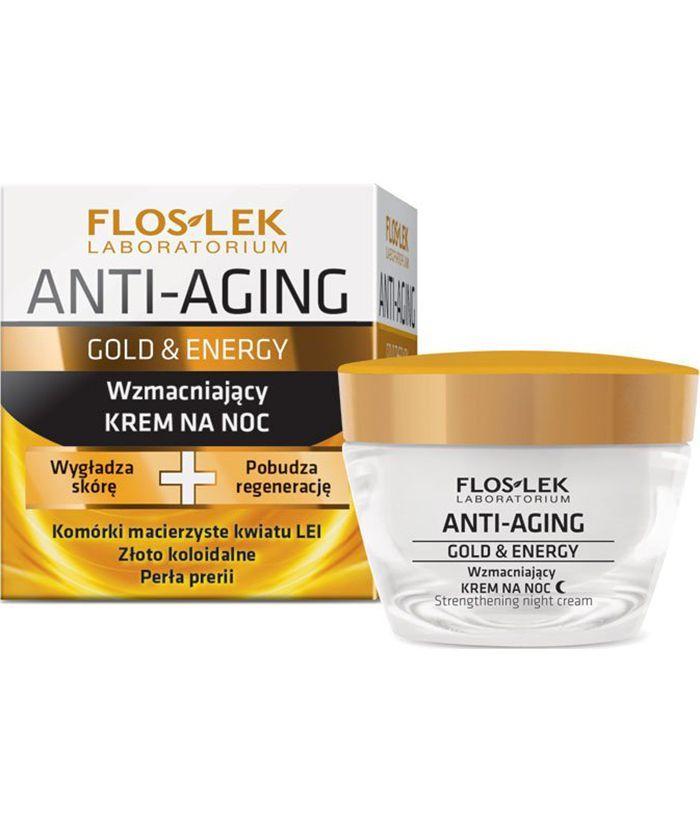 Укрепляющий ночной крем Floslek Anti-Aging Gold & Energy Strengthening Night Cream, 50 мл - фото 1 - id-p216376483