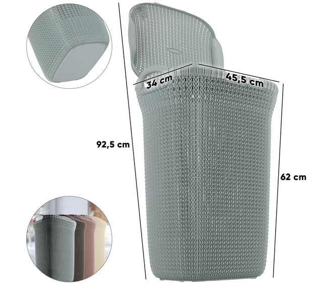 Корзина бельевая Knit Laundry Hamper 57L, синий - фото 6 - id-p99511644