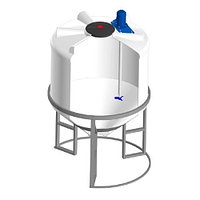 Емкость ФМ 1000л в обрешетке c пропеллерной мешалкой