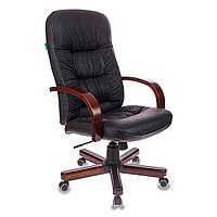 Кресло для руководителя Бюрократ "T-9908/WALNUT", металл, кожа, черный
