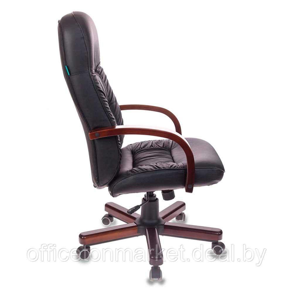 Кресло для руководителя Бюрократ "T-9908/WALNUT", металл, кожа, черный - фото 3 - id-p216377048